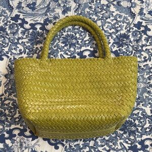 Madewell Handwoven Mini Tote in Ripened Kiwi
